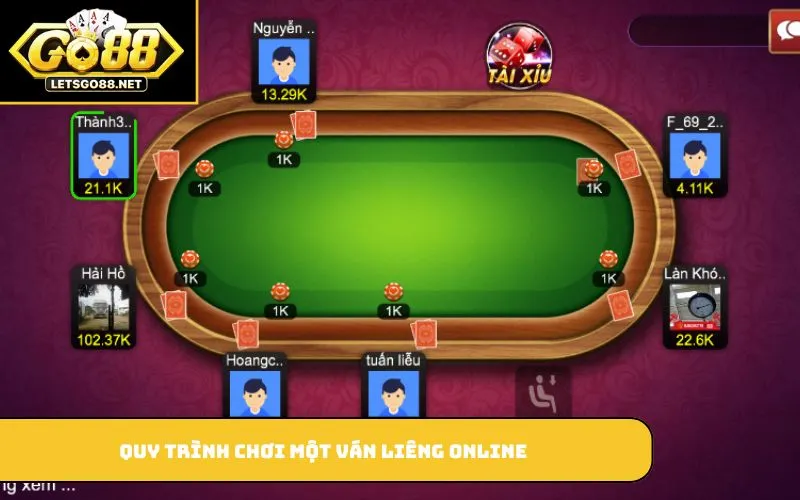 Quy trình chơi một ván Liêng online